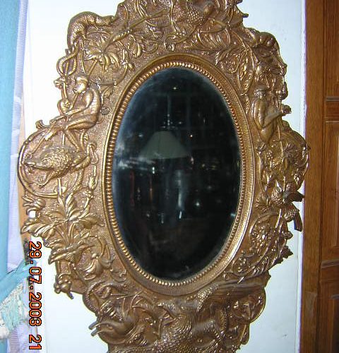 cermin tembaga ornamen alam