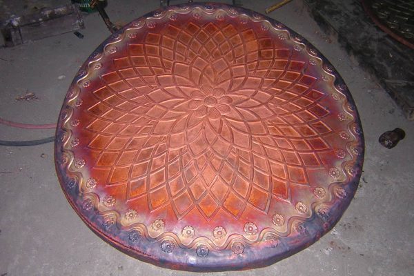 table-flower2-jd-t004 meja tembaga motif bunga antik