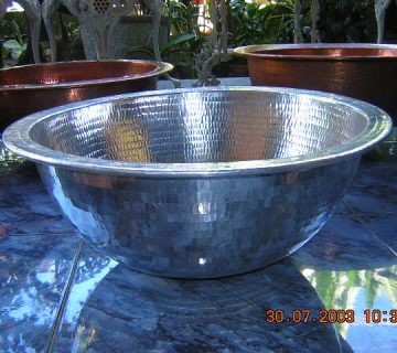 Wastafel Tembaga Silver Cacah