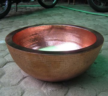 Wastafel Tebal Bulat Merah